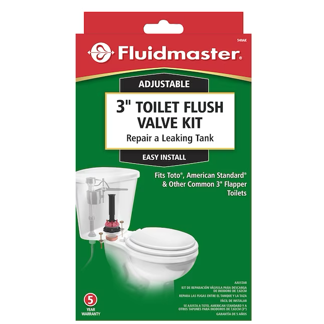 Fluidmaster K-540A-015 Complete 3 inch Toilet Flush Valve Repair Kit with Tool