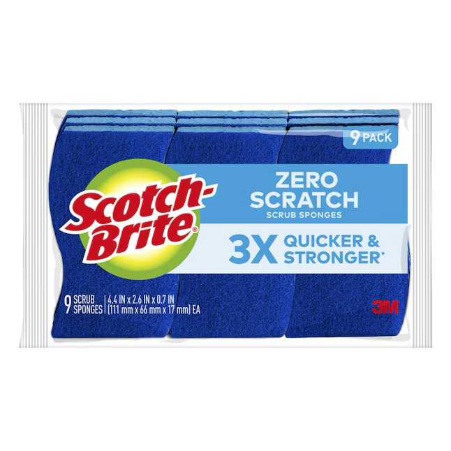 Esponja de celulosa antiarañazos Scotch-Brite con estropajo (paquete de 9)