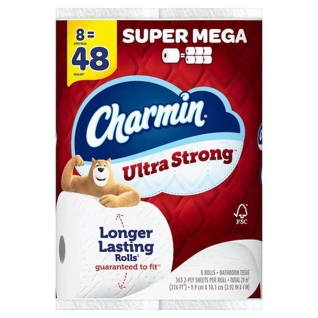 Charmin Ultra Strong Super Mega 8er-Pack 2-lagiges Toilettenpapier