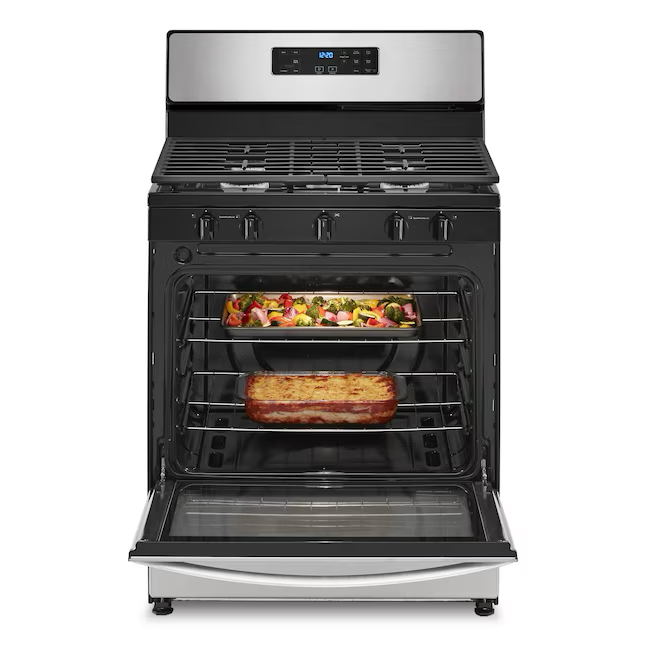 Whirlpool 30-in 5 Burners 5.1-cu ft Freestanding Natural Gas Range (Stainless Steel)