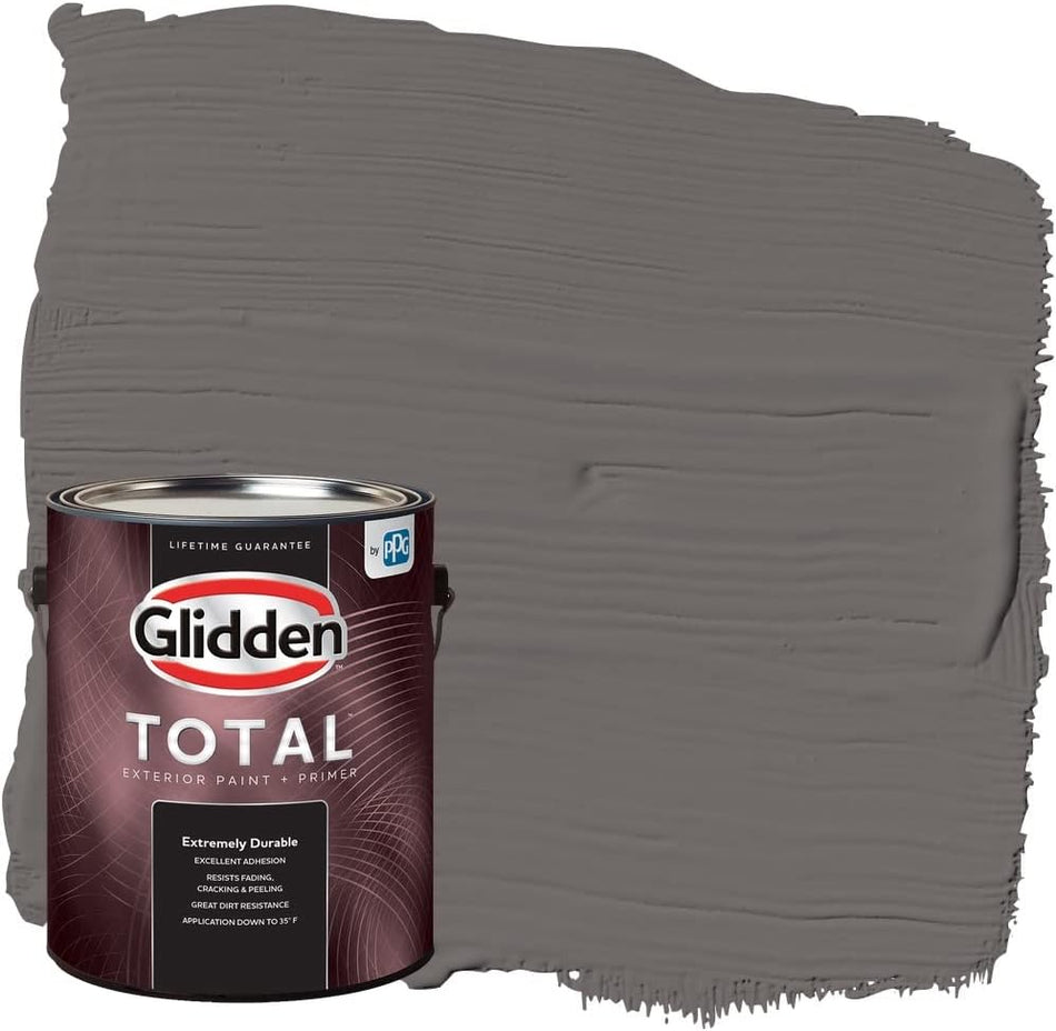 Pintura e imprimador para exteriores Glidden Total, semibrillante, gris Gibraltar