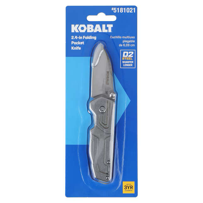 Kobalt 2,5-Zoll-Drop-Point-Taschenmesser aus Edelstahl