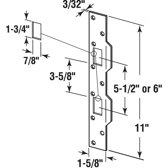 RELIABILT 1-5/8-in W x 11-in L Satin Commercial