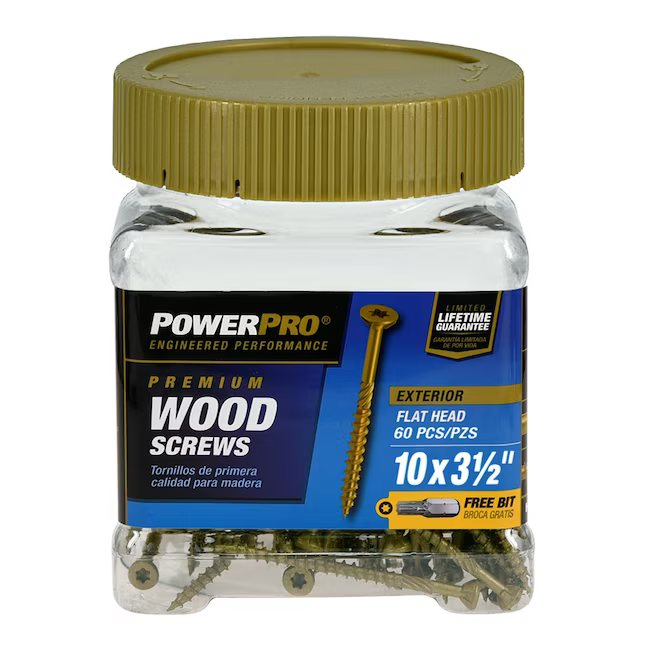 Tornillos epoxi para madera exterior Power Pro #10 x 3-1/2 pulgadas (60 por caja)