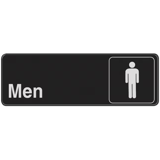 Hillman Sign Center 3-in x 9-in Acrylic Restroom Sign (Men)