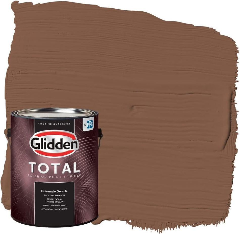 Pintura e imprimador para exteriores Glidden Total semibrillante, canela especiada