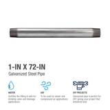 Southland 1-in x 72-in Galvanized Pipe