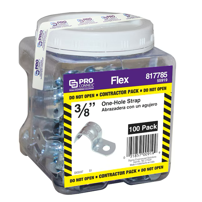 Sigma ProConnex 3/8-in Flexible Steel One-hole Strap Conduit Fittings (100-Pack)