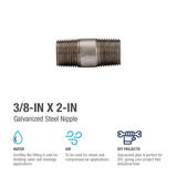 RELIABILT 3/8-in x 2-in Galvanized Nipple