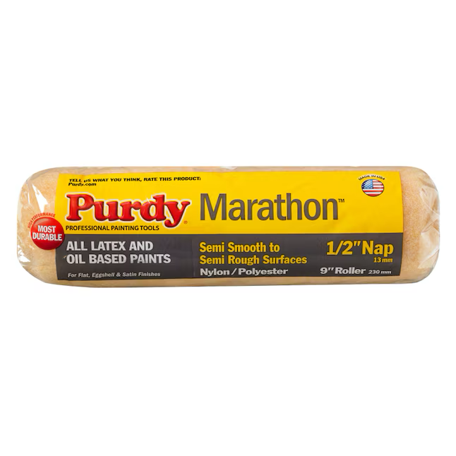 Purdy Marathon 9-in x 1/2-in Nap Knit Nylon/Polyester Paint Roller Cover