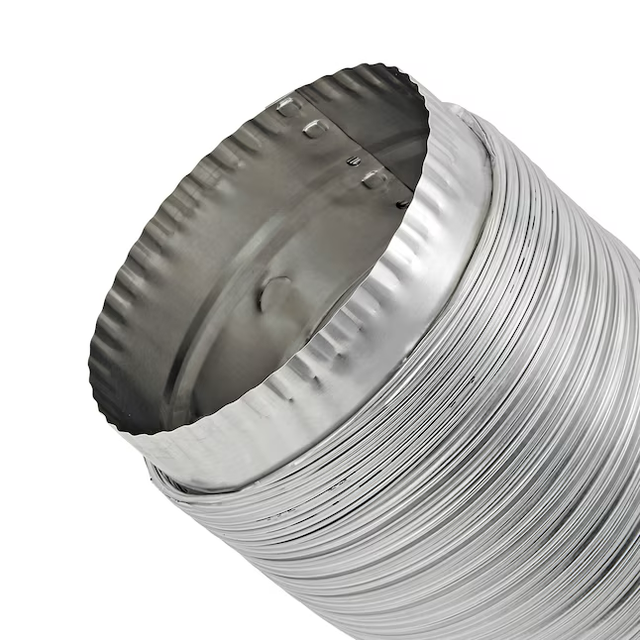 Lambro Rigiflex Semi-Rigid Silver Flexible Duct for Electric and Gas Clothes Dryer Installation