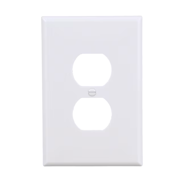 Eaton 1-Gang Jumbo Size White Plastic Indoor Duplex Wall Plate