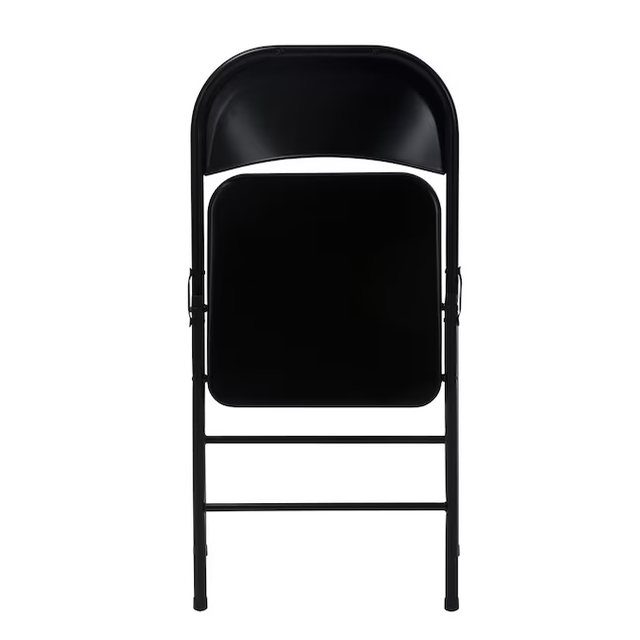 Cosco Black Standard Folding Chair with Solid Seat (Indoor or Outdoor)