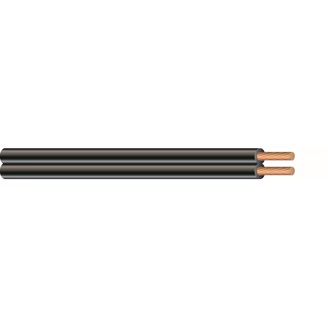 Cable de lámpara trenzado negro 18/2 de 25 pies Southwire