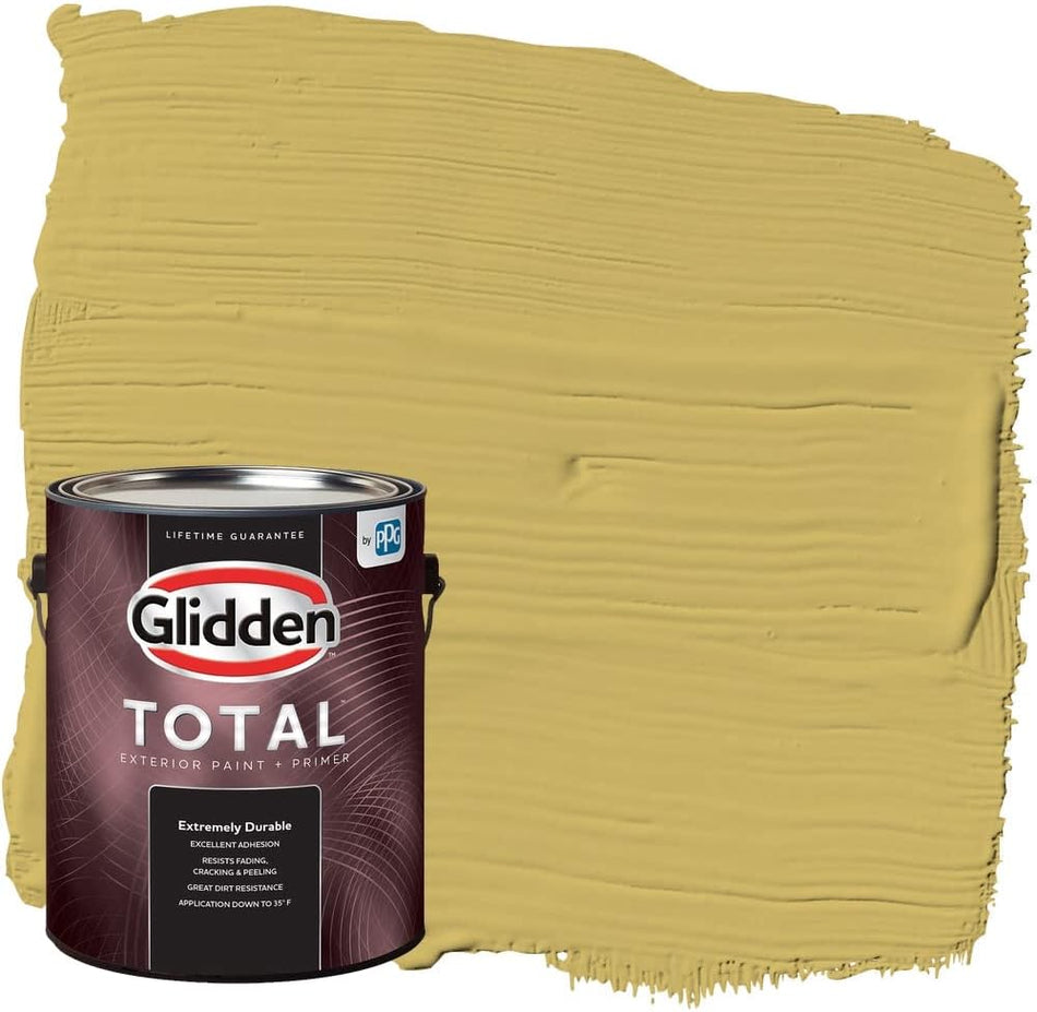 Glidden Total Exterior Paint & Primer Semi-Gloss, Split Pea Soup