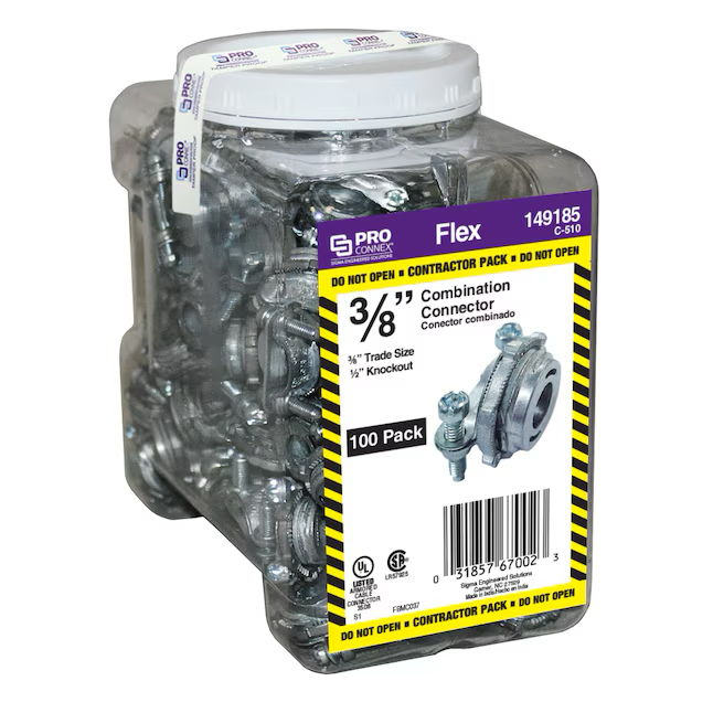 Sigma ProConnex 3/8-in Flexible Die Cast Zinc Combination Connector Conduit Fittings (100-Pack)