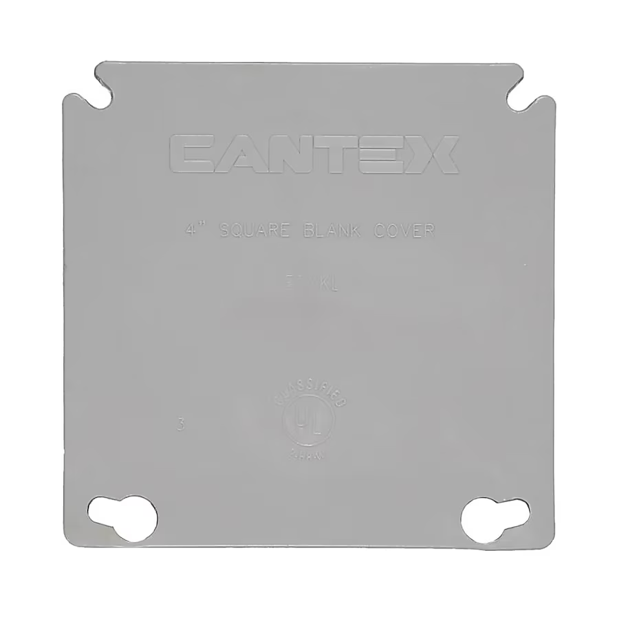 CANTEX 2-Gang Square Gray Plastic Electrical Box Cover