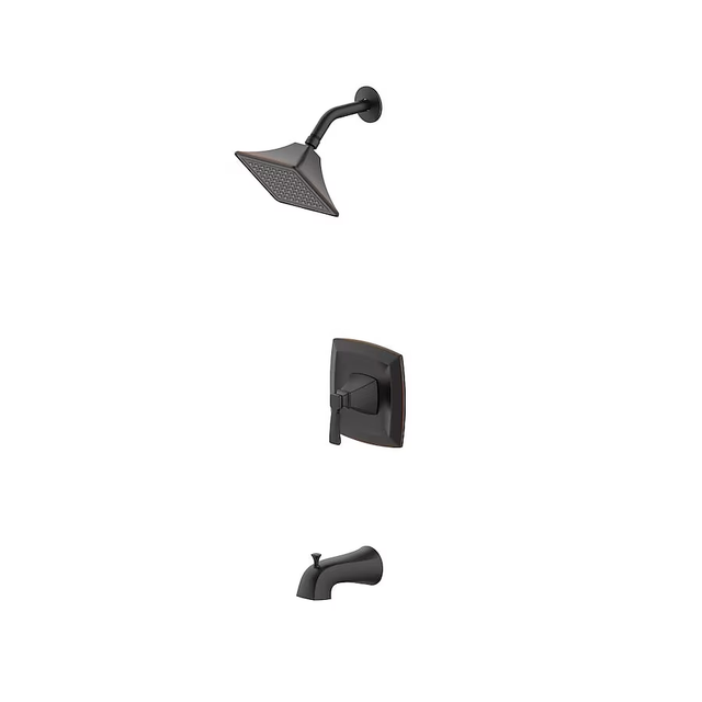 allen + roth Chesler Oil Rubbed Bronze 1-handle Single Function Square Bathtub and Shower Faucet Valve Included