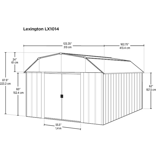 Arrow 10-ft x 14-ft Lexington Galvanized Steel Storage Shed