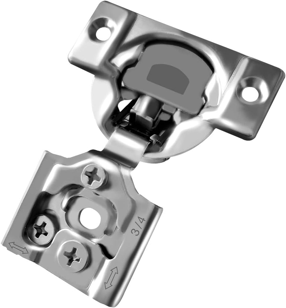 SABER SELECT 3/4 in. Overlay Soft Closing Face Frame Cabinet Hinges (Nickel Plated, 2-Pack)