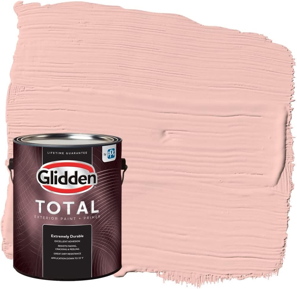 Glidden Total Exterior Paint & Primer Semi-Gloss, Peach Ash