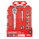 CRAFTSMAN VERSASTACK Juego de herramientas mecánicas métricas de cromo pulido de 11 piezas con estuche rígido