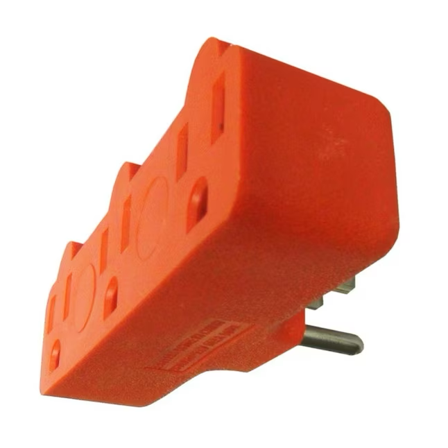 Project Source Adapter 15-Amp 3-wire Grounding Single To Triple Orange Basic Standard Adapter