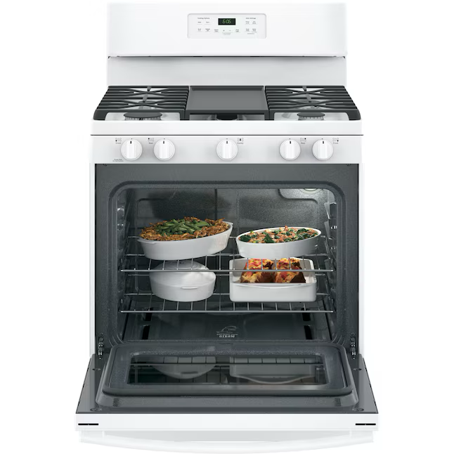 GE 30-in 5 Burners 5-cu ft Freestanding Natural Gas Range (White)