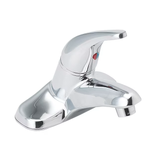 EZ-FLO Prestige - Grifo para lavabo de baño con juego central de 4 pulgadas, 1 manija, cromado, con desagüe y placa para cubierta