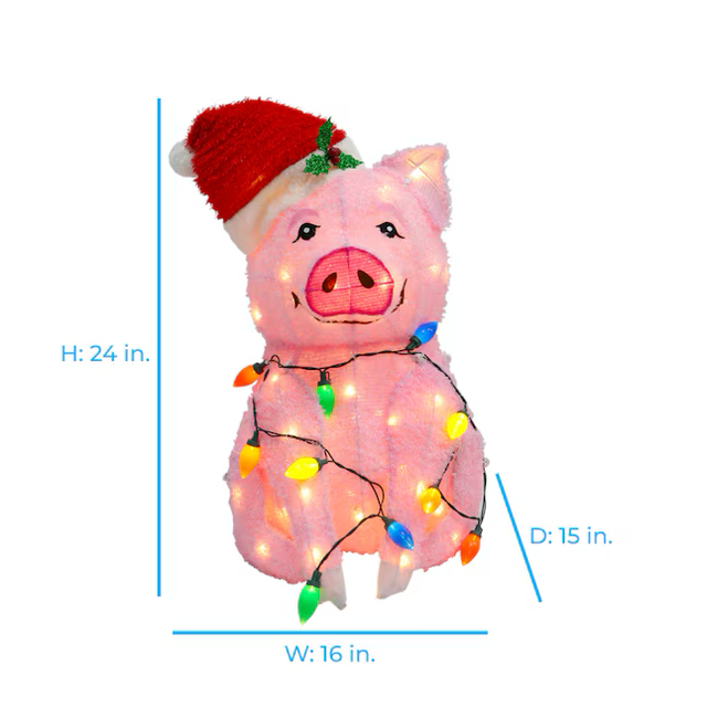 Holiday Living 2-ft LED Pig Decoration