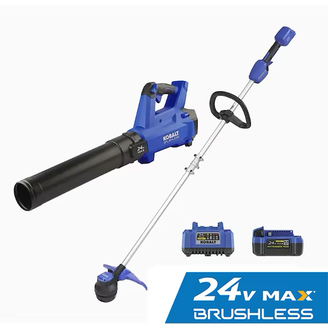 Kobalt 24-volt Cordless Battery String Trimmer and Leaf Blower Combo Kit (Battery & Charger Included)