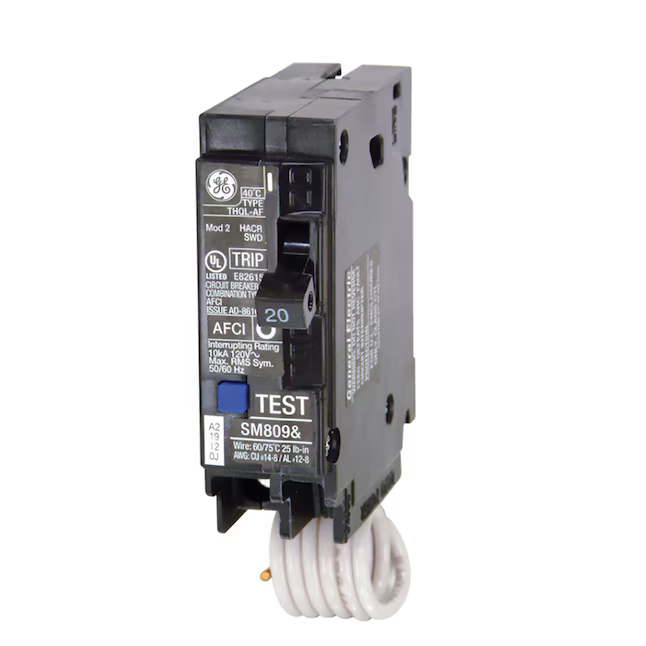 GE Q-Line THQL 20-Ampere 1-poliger Kombinations-Lichtbogenfehler-Leistungsschalter