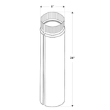 IMPERIAL 8-in x 24-in Galvanized Steel Round Duct Pipe