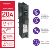 Square D Homeline 20 Ampere 1-poliger Doppelfunktions-AFCI/GFCI-Aufsteck-Neutralleiter-Leistungsschalter