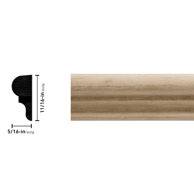 Zierleisten, 11/16 Zoll x 8 Fuß, weißes Hartholz, unbehandeltes Holz, 40 Stuhlschienenleiste