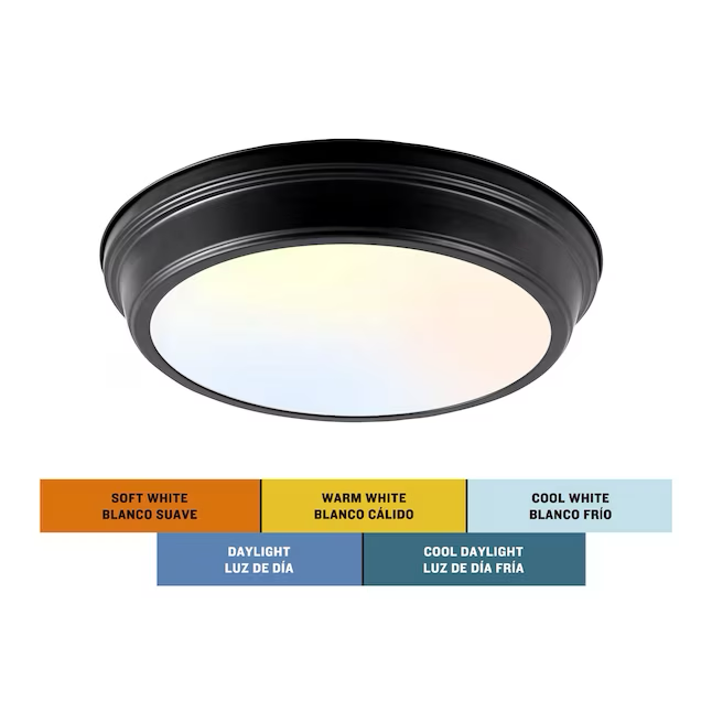 Project Source Bella 13-in Black LED Flush Mount Light ENERGY STAR