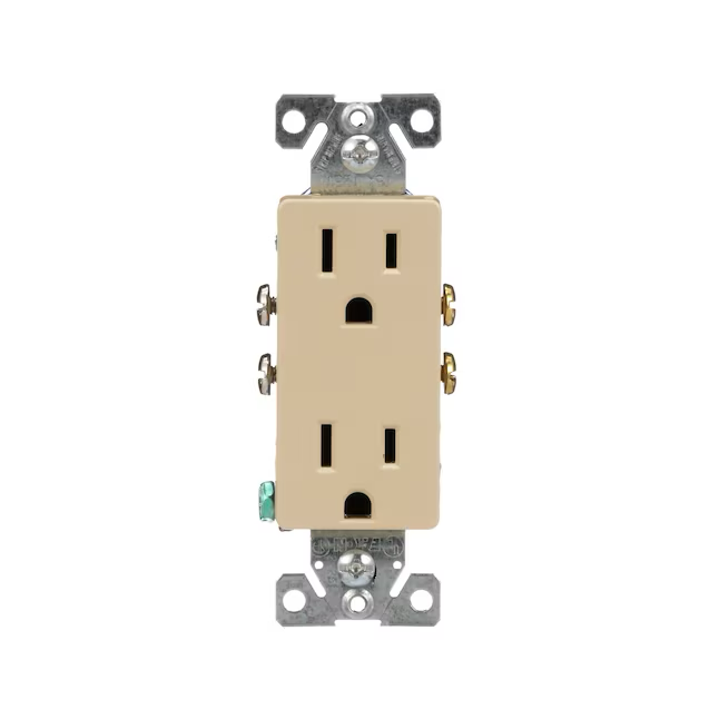 Eaton 15-Amp 125-volt Residential Decorator Outlet, Ivory