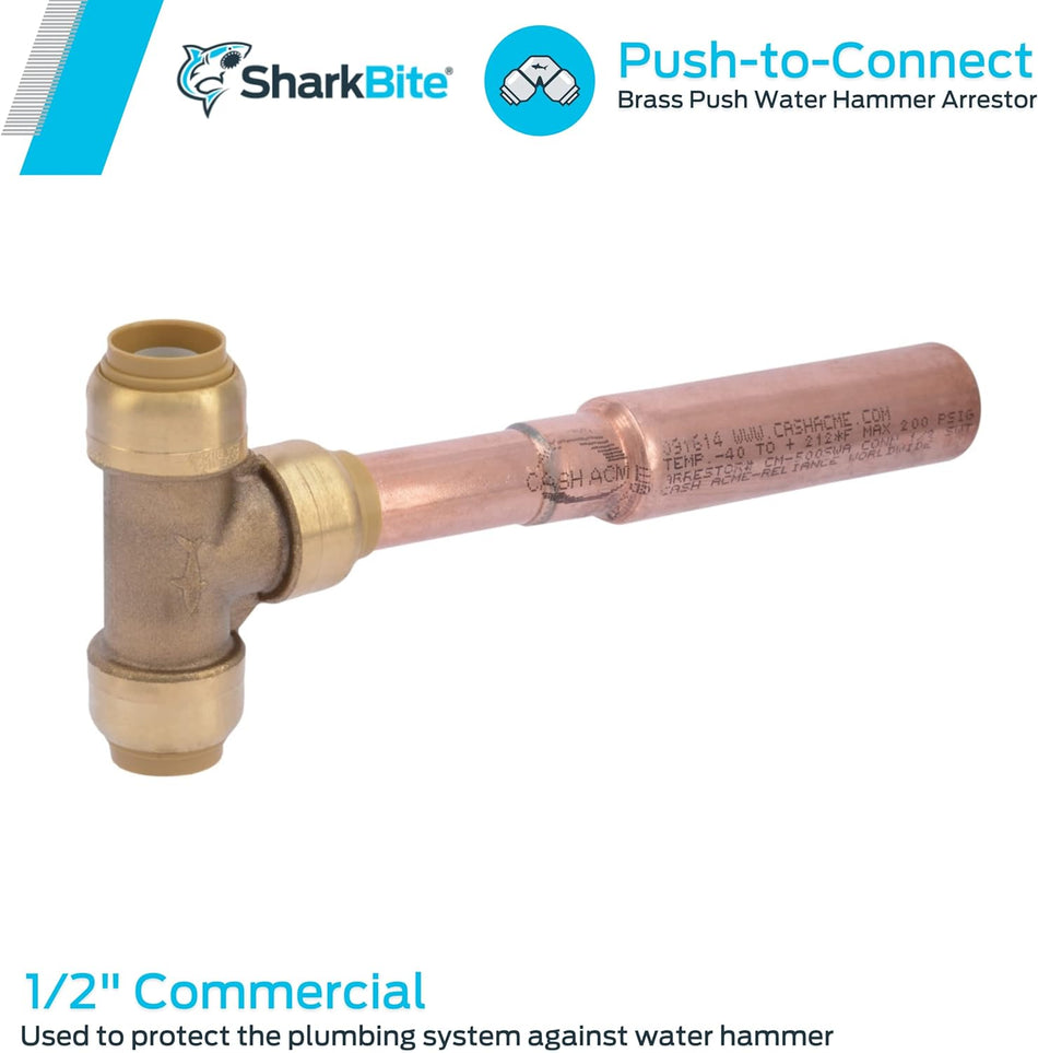 SharkBite 1/2 in. Brass Push Water Hammer Arrestor (Commercial)