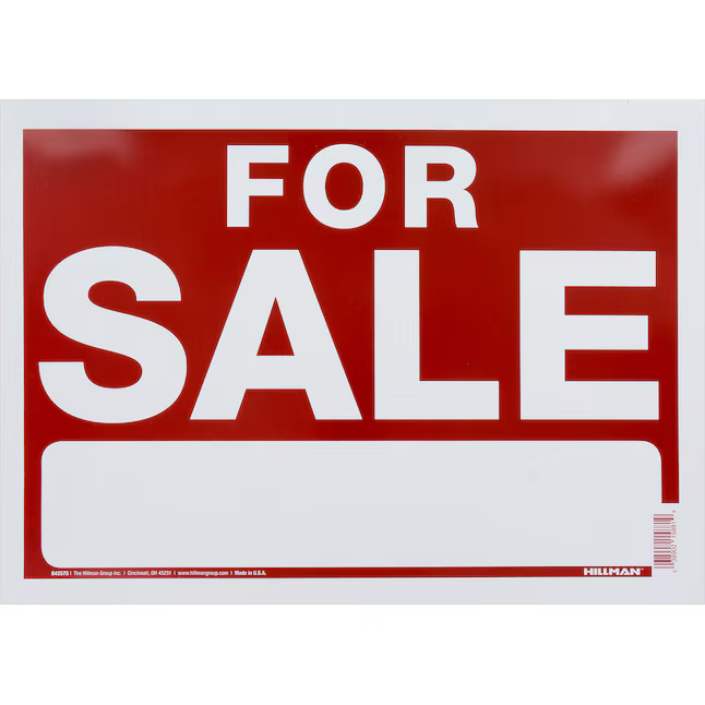 Hillman 10-in x 14-in Plastic Sale/For Sale Sign
