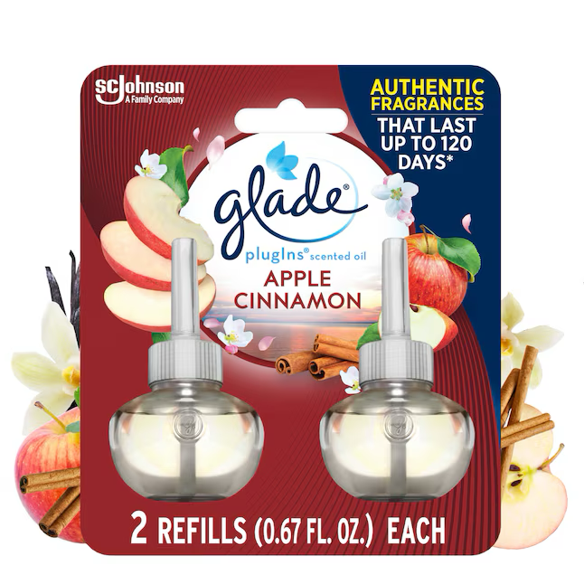 Glade Scented Oil 0.67-fl oz Apple Cinnamon Refill Air Freshener (2-Pack)