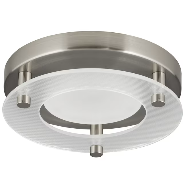 Progress Lighting LED 1-Light 7.25-in Brushed Nickel LED Flush Mount Light