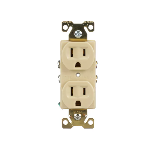 Eaton Arrow Hart 15-Amp 125-volt Industrial Duplex Outlet, Ivory