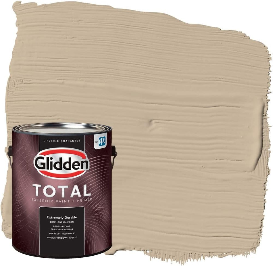 Glidden Total Exterior Paint & Primer Semi-Gloss, Best Beige