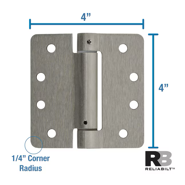 RELIABILT 4-in H x 1/4-in Radius Satin Nickel Spring Interior Door Hinge