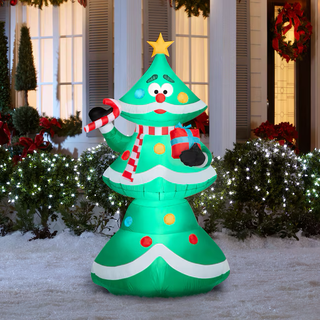 Árbol de Navidad inflable animado con luces LED de 6,5 pies para Holiday Living