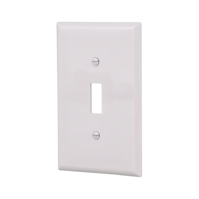 Placa frontal de pared para interruptor de palanca de banda única – (estándar, blanco)