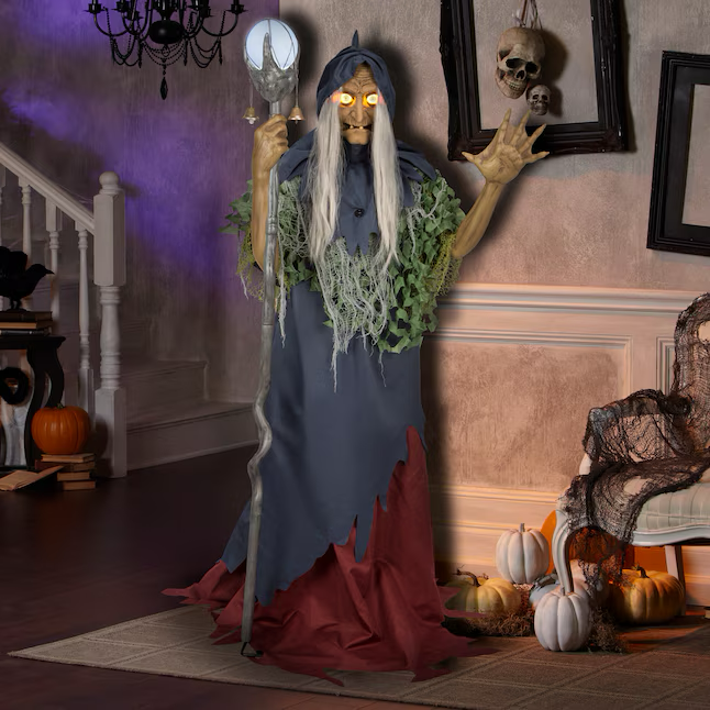 Haunted Living 6-ft Haunted Harbor Talking LED Ethel the Sea Witch Animatronic