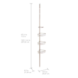 Style Selections Satin Nickel Steel 4-Shelf Tension Pole Freestanding Shower Caddy 10.5-in x 8.5-in x 66-in