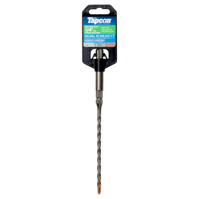 Tapcon 3/16-in x 7-in Carbide Masonry Drill Bit for Sds-plus Drill