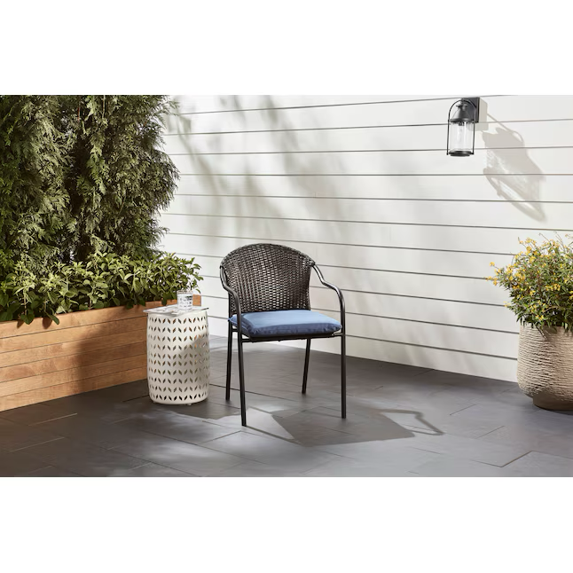 allen + roth 18-in x 19-in Navy Patio Chair Cushion